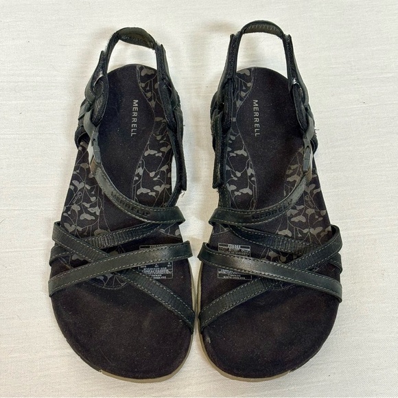 Merrell San Remo Strappy Leather Outdoors Sandals-Black-Women Size 9 - Picture 4 of 12
